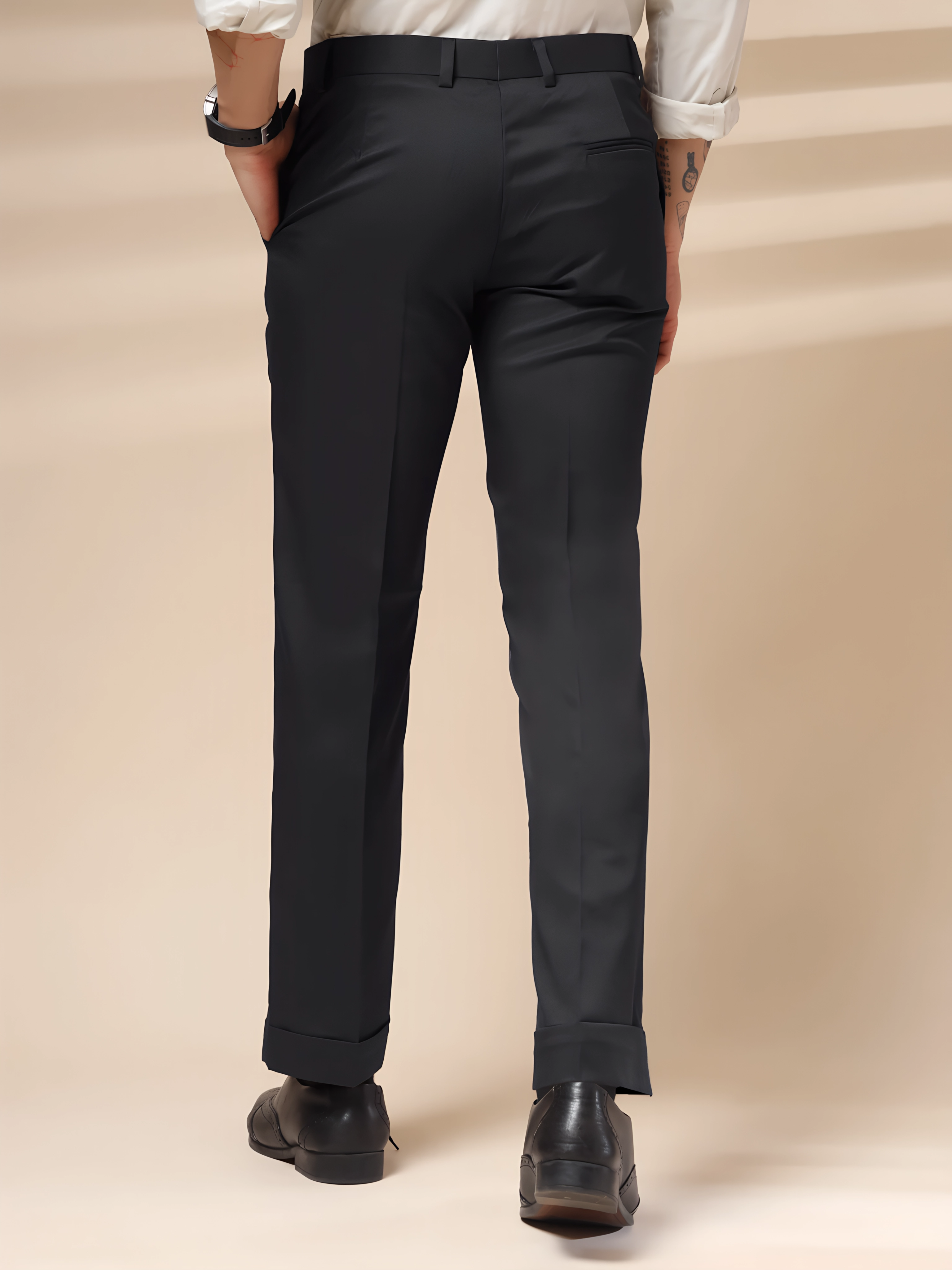 Charcoal Black Men Formal Pants by IALIAN VEGA®