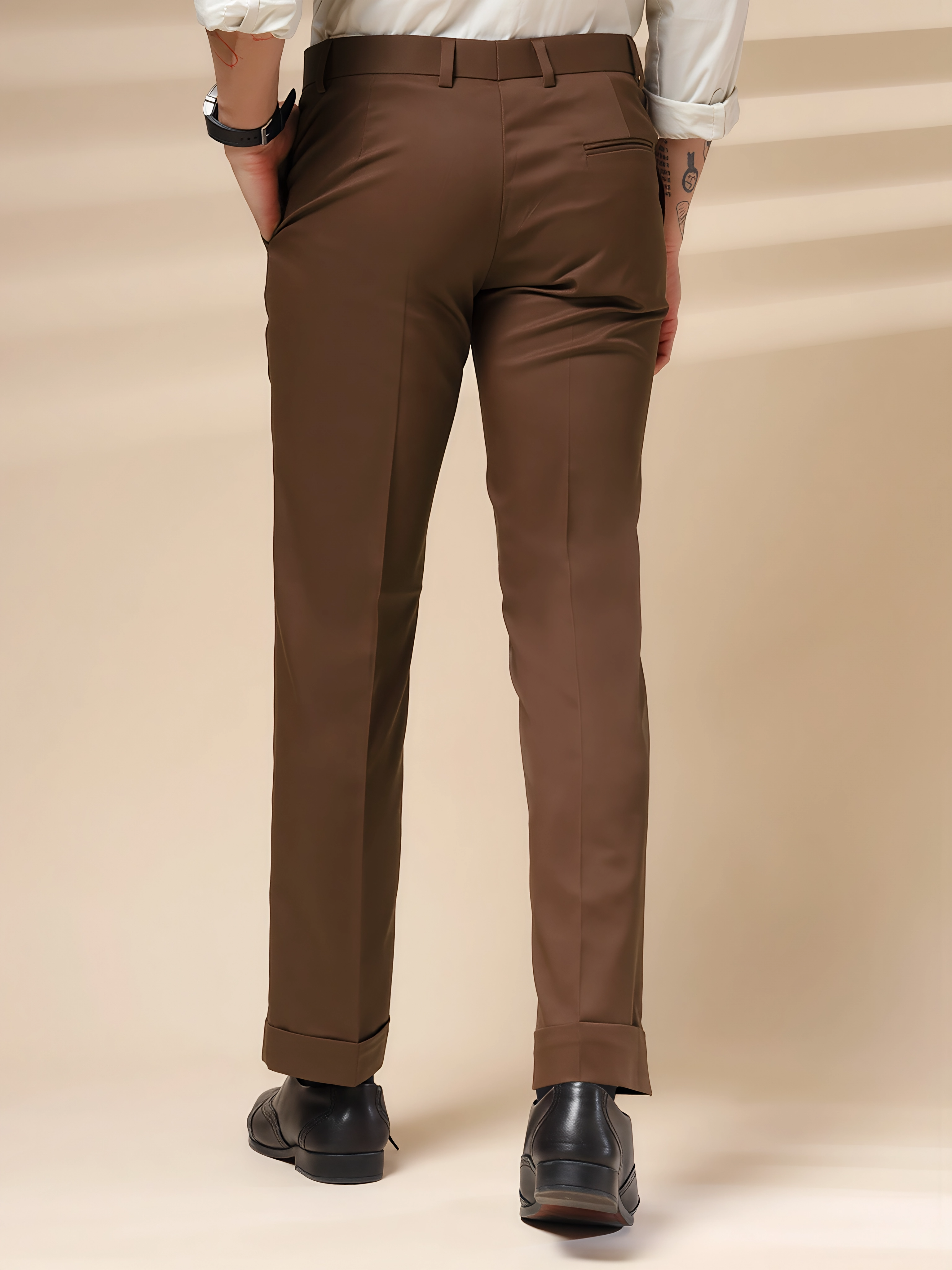 Brown Men Formal Pants by ITALIAN VEGA®