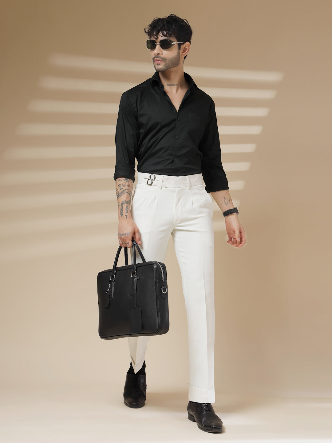 White Double Buckle Formal Gurkha Pants by ITALIAN VEGA®