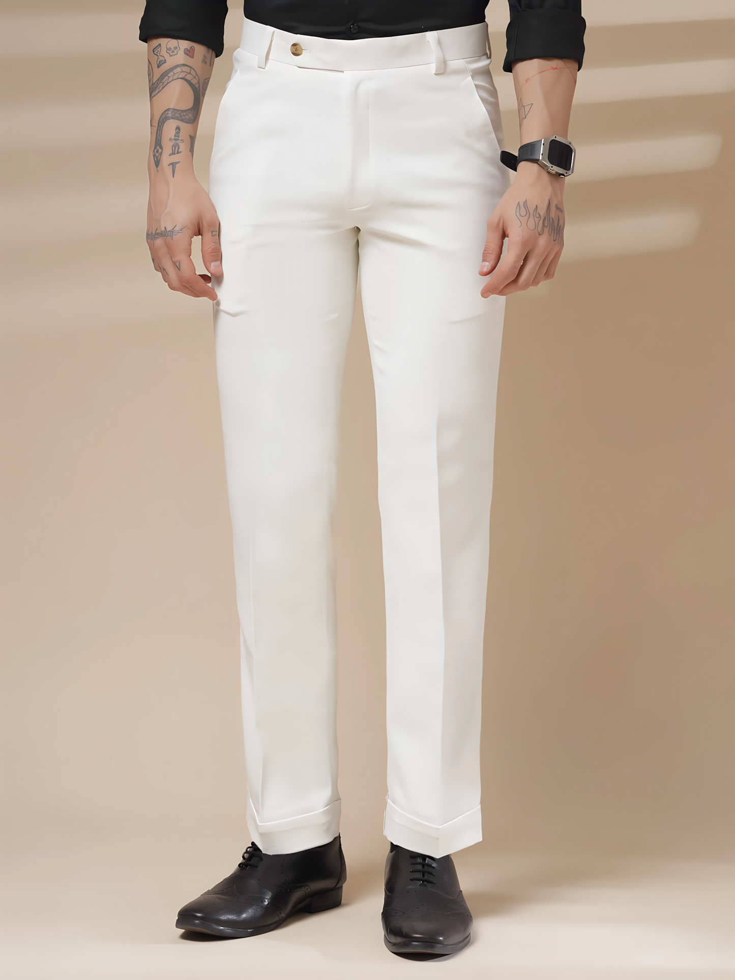 Italian Vega Royal White Trouser Slim Fit