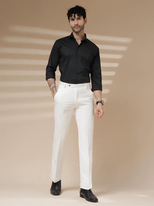 Italian Vega Royal White Trouser Slim Fit