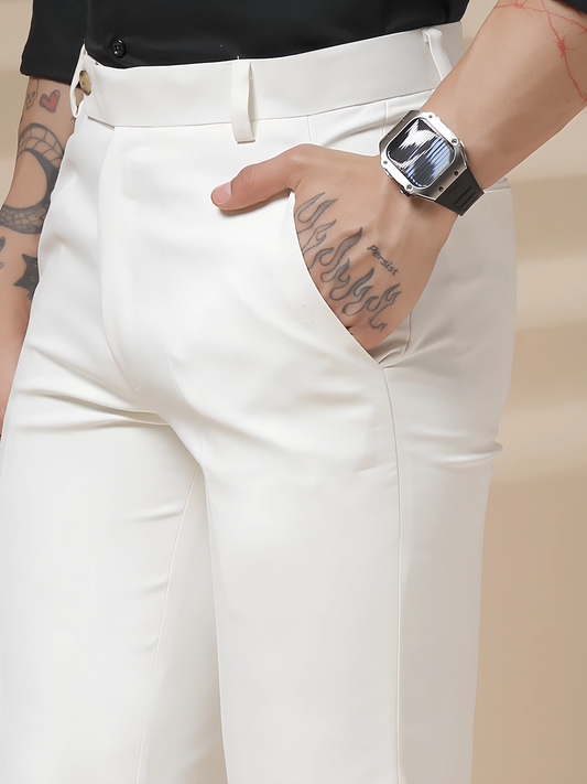 Italian Vega Royal White Trouser Slim Fit