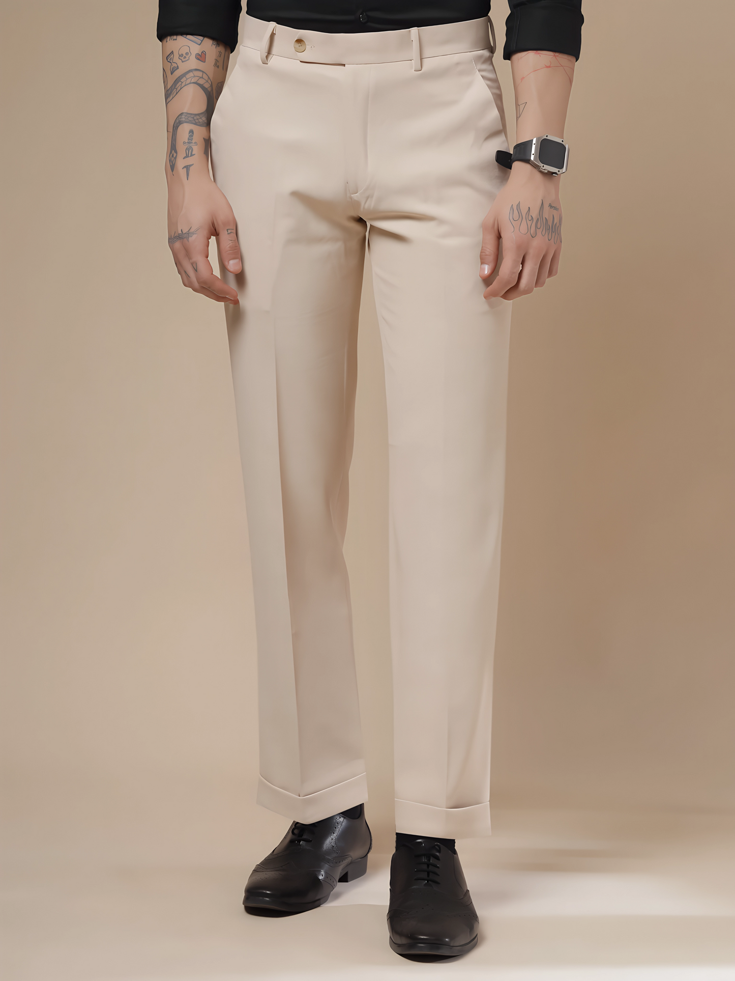 Italian Vega Royal Beige Trouser Slim Fit