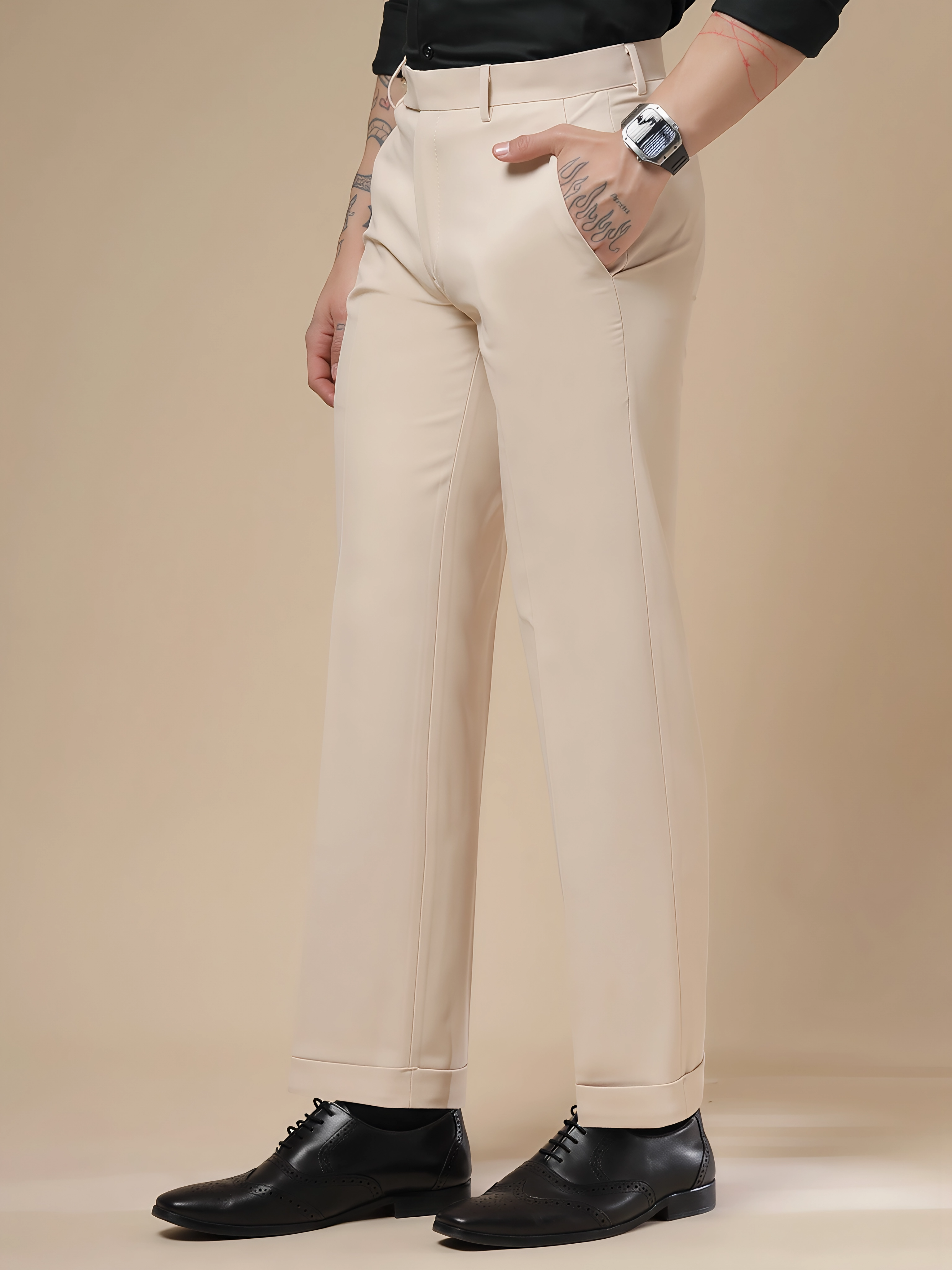 Italian Vega Royal Beige Trouser Slim Fit | ITALIAN VEGA®