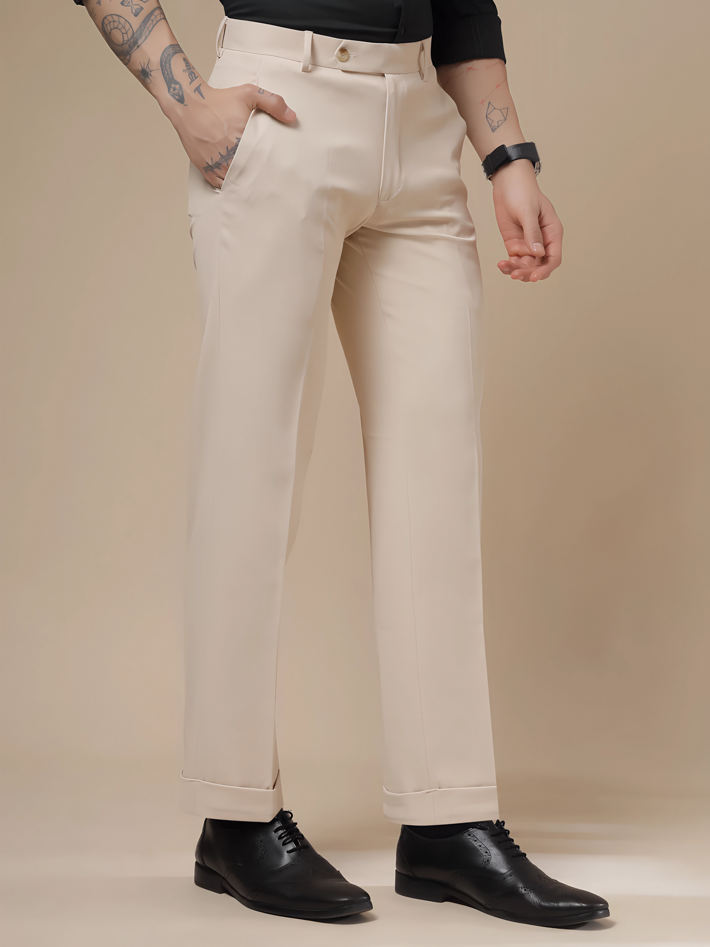 Italian Vega Royal Beige Trouser Slim Fit