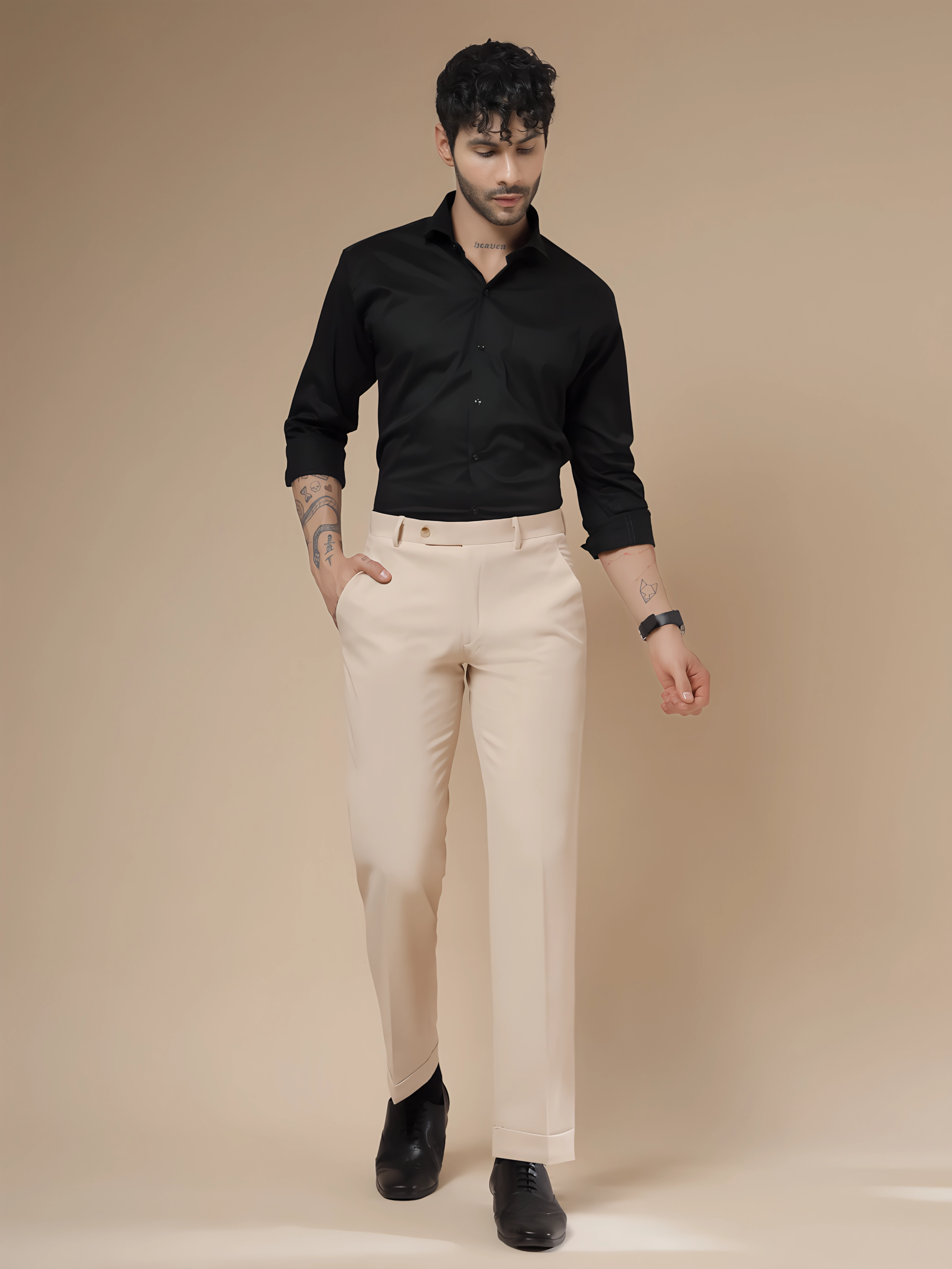 Italian Vega Royal Beige Trouser Slim Fit | ITALIAN VEGA®
