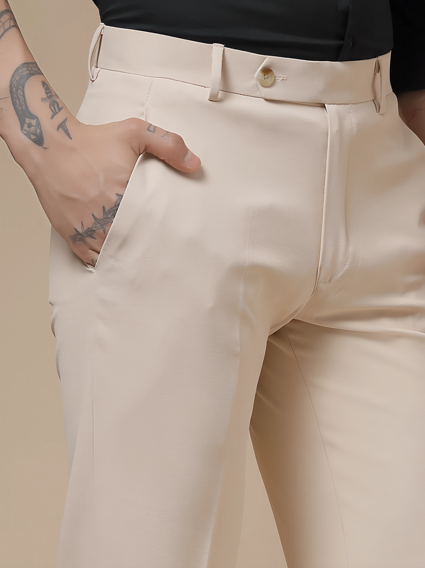 Italian Vega Royal Beige Trouser Slim Fit