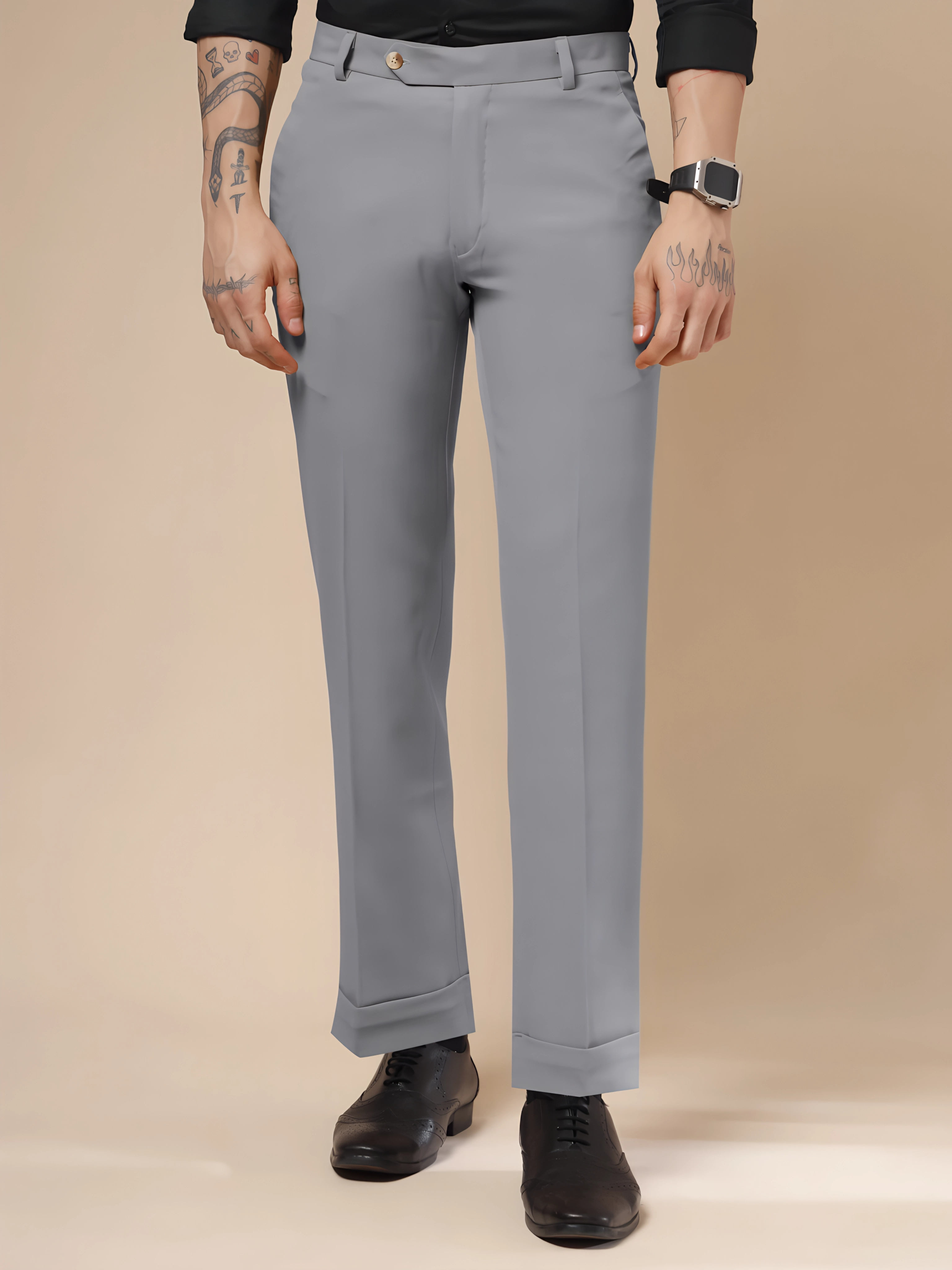 Ash Grey Men Formal Pants by ITALIAN VEGA®