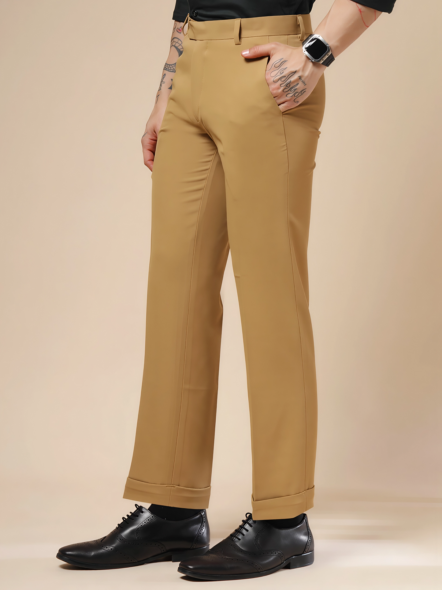 Khakhi Men Formal Pants by Italian Vega®
