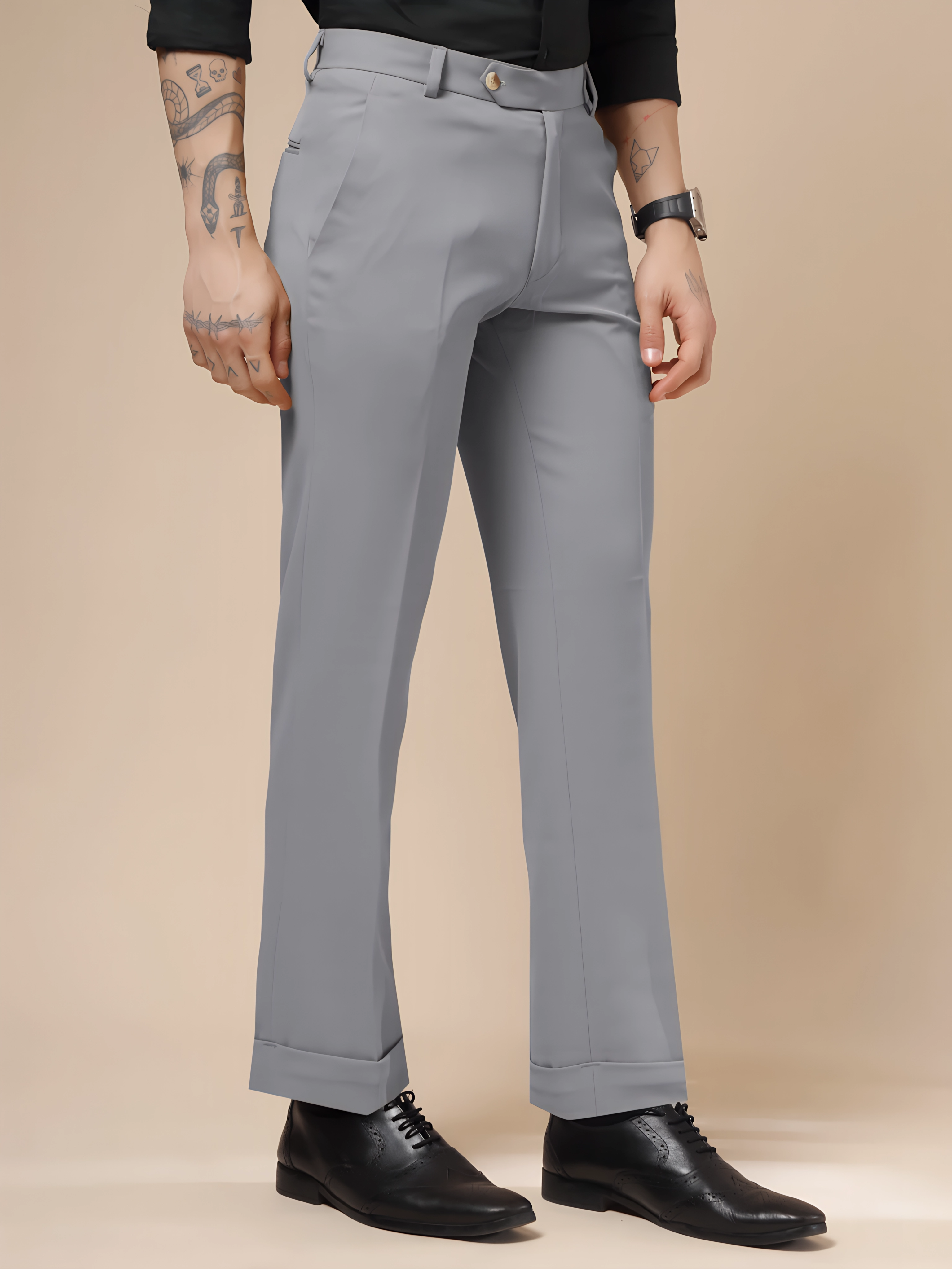 Ash Grey Men Formal Pants by ITALIAN VEGA®