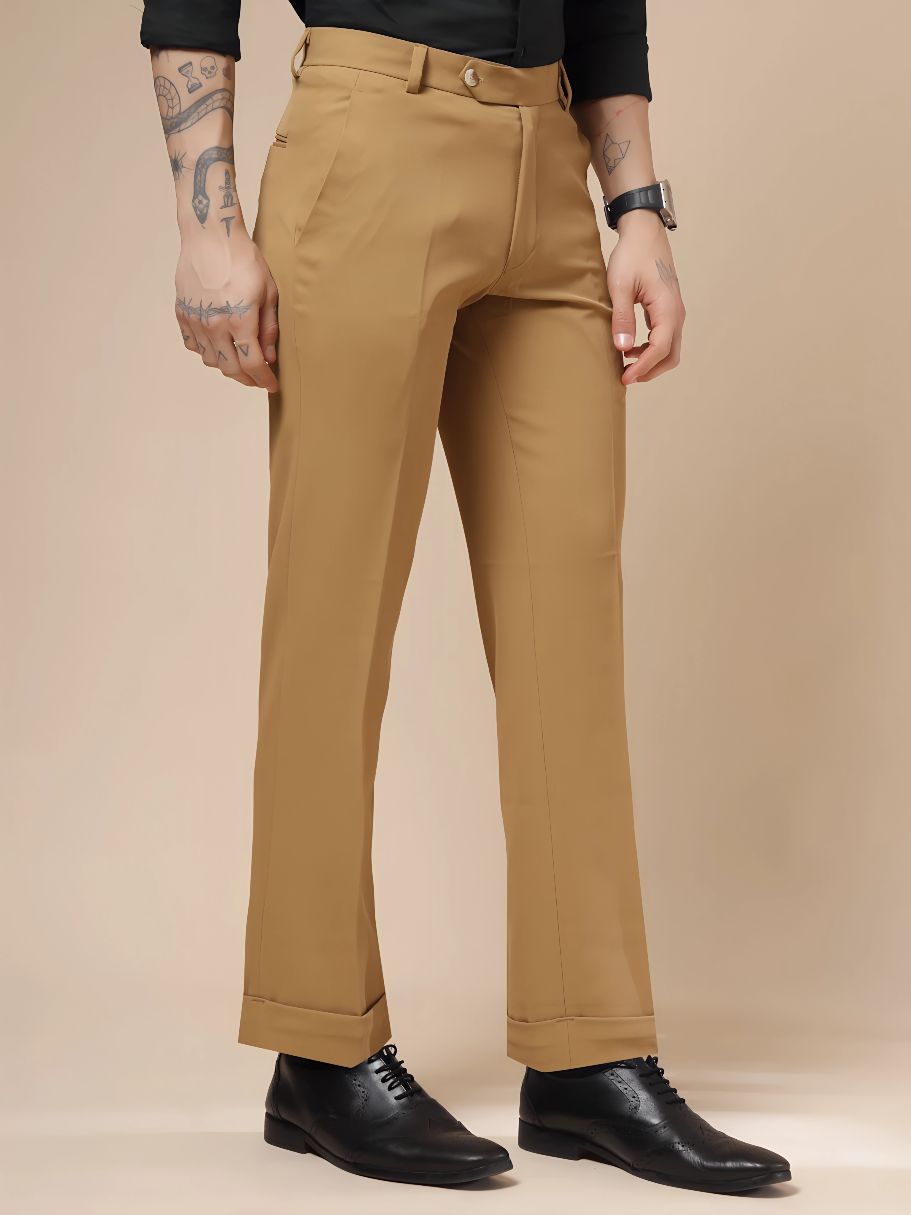 Khakhi Men Formal Pants by ITALIAN VEGA®
