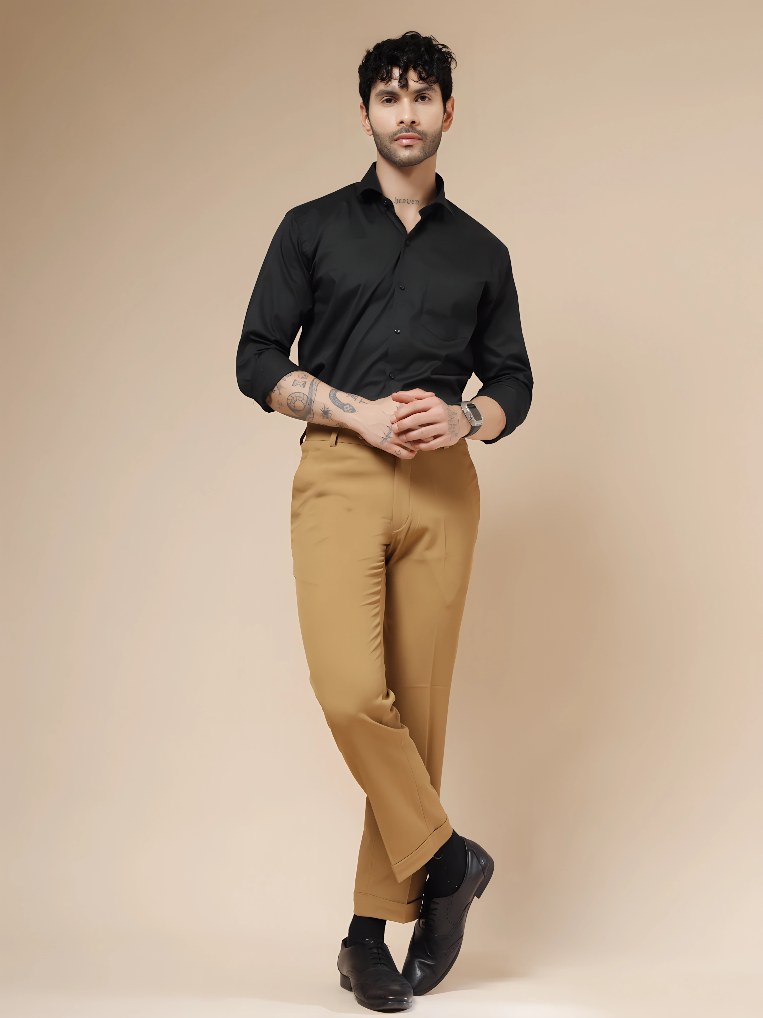 Khakhi Men Formal Pants by ITALIAN VEGA®