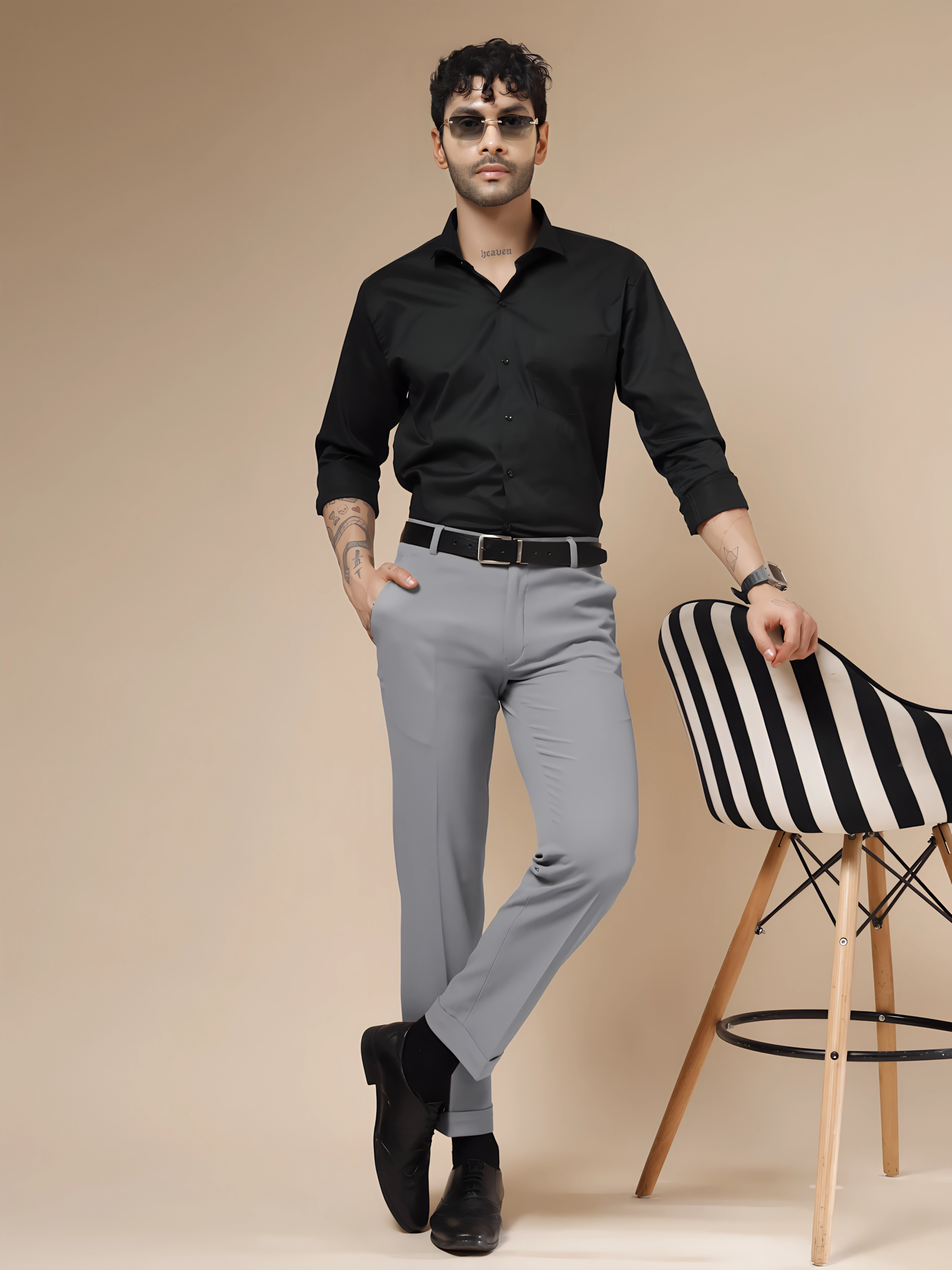Ash Grey Men Formal Pants by ITALIAN VEGA®