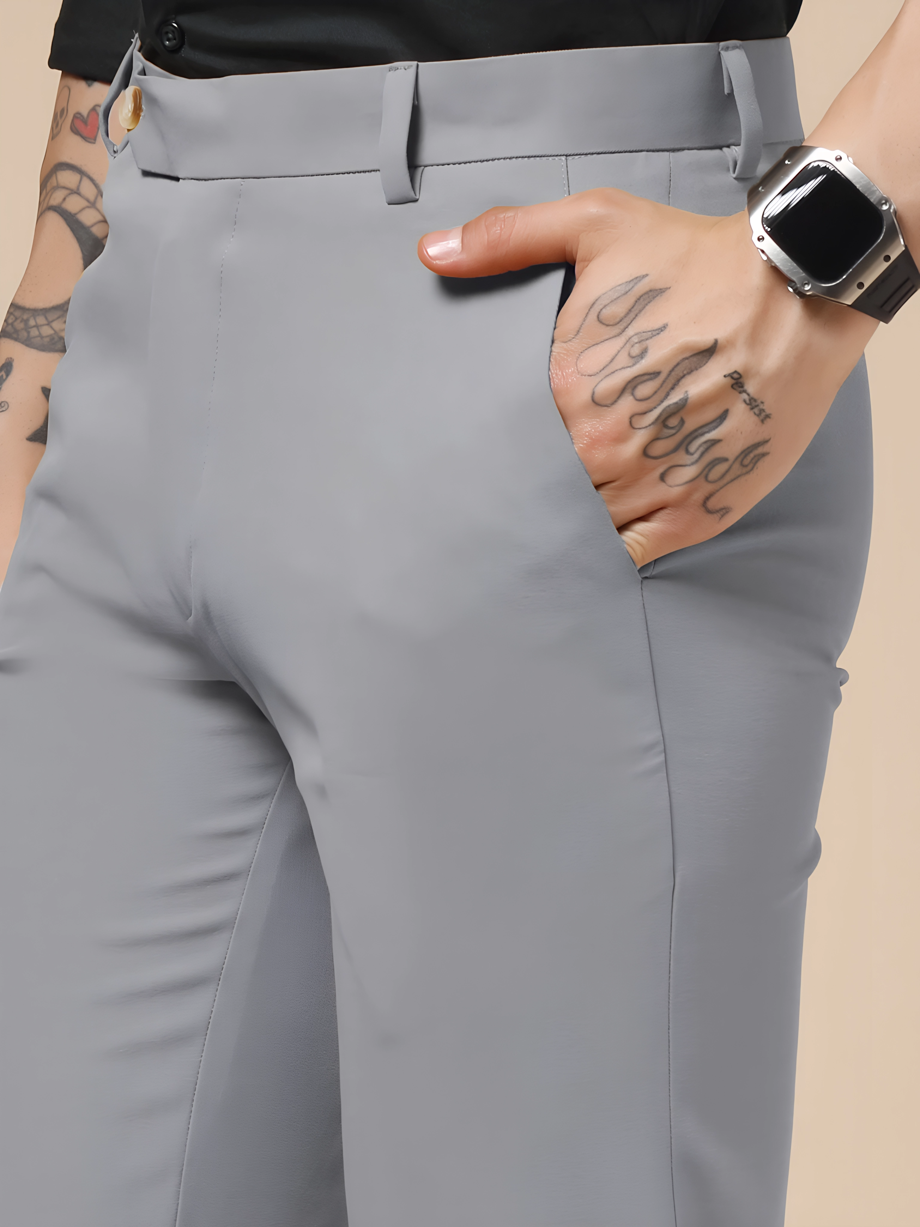 Ash Grey Men Formal Pants by ITALIAN VEGA®
