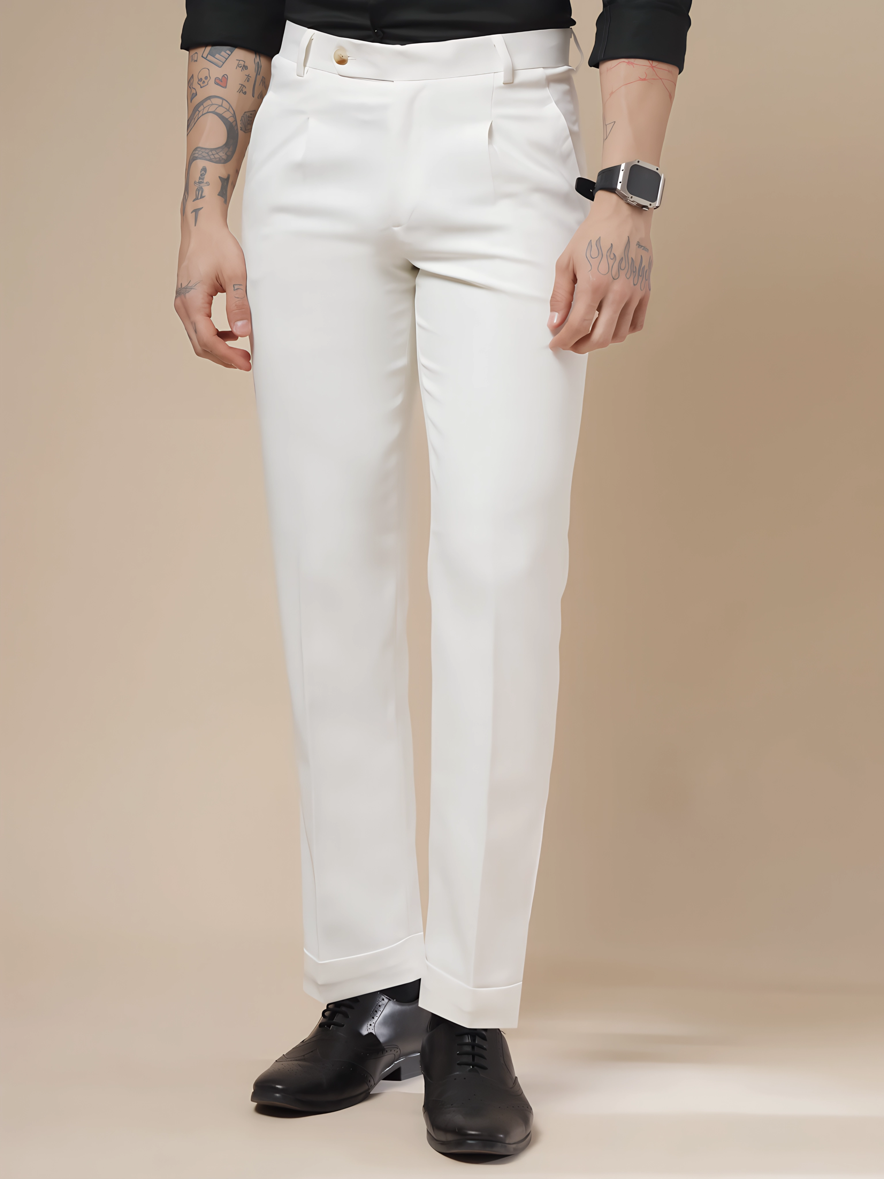 White Men Pleated Trouser by ITALIAN VEGA®