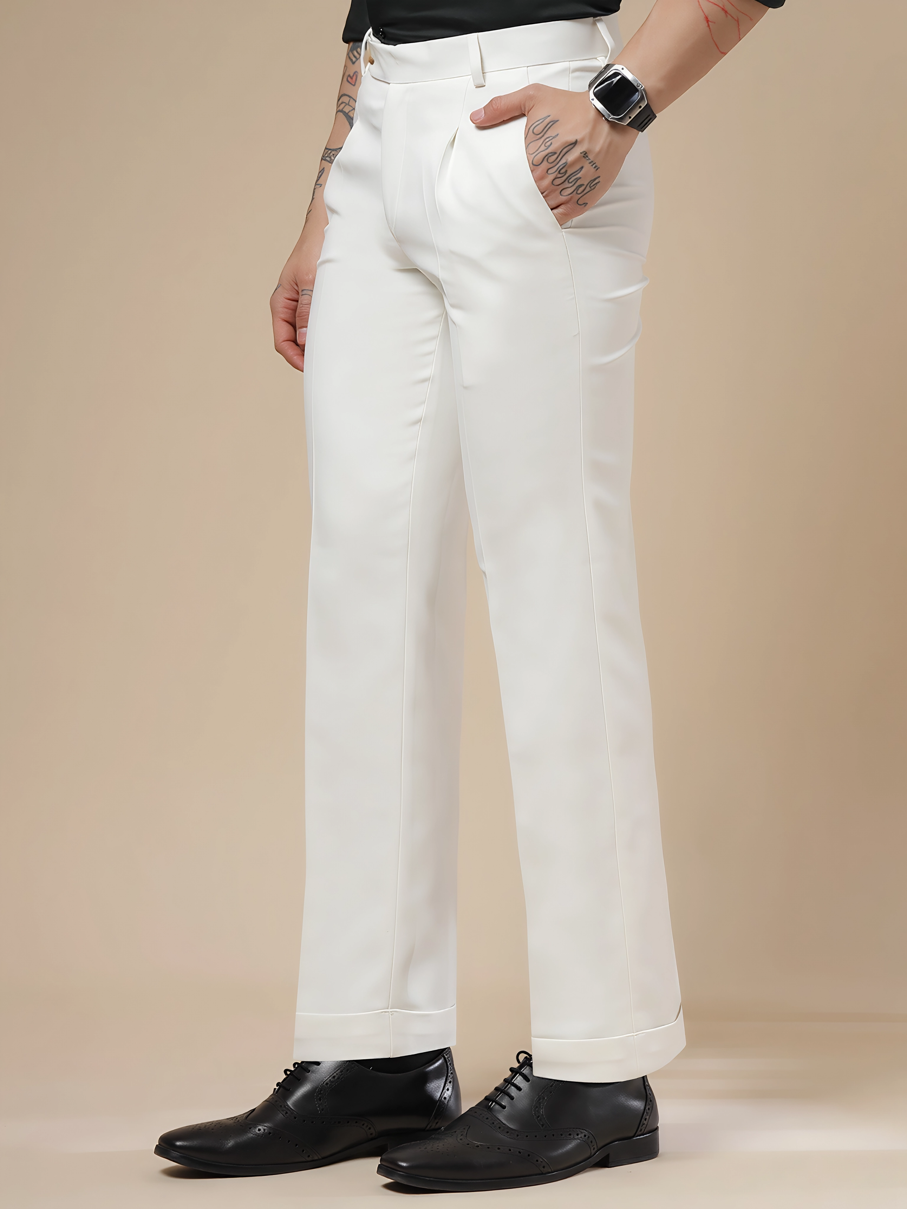 White Men Pleated Trouser by ITALIAN VEGA®