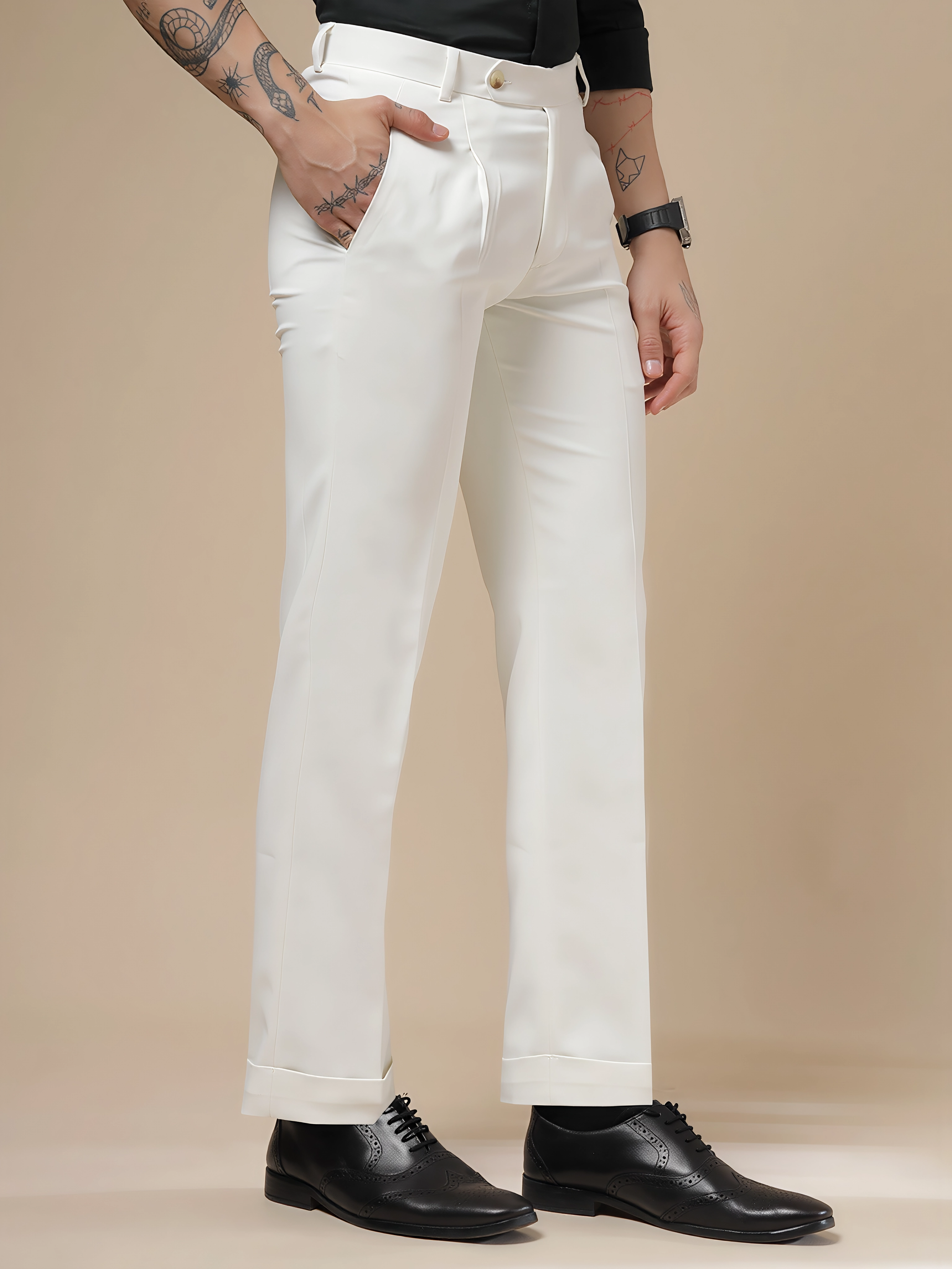 White Men Pleated Trouser by ITALIAN VEGA®