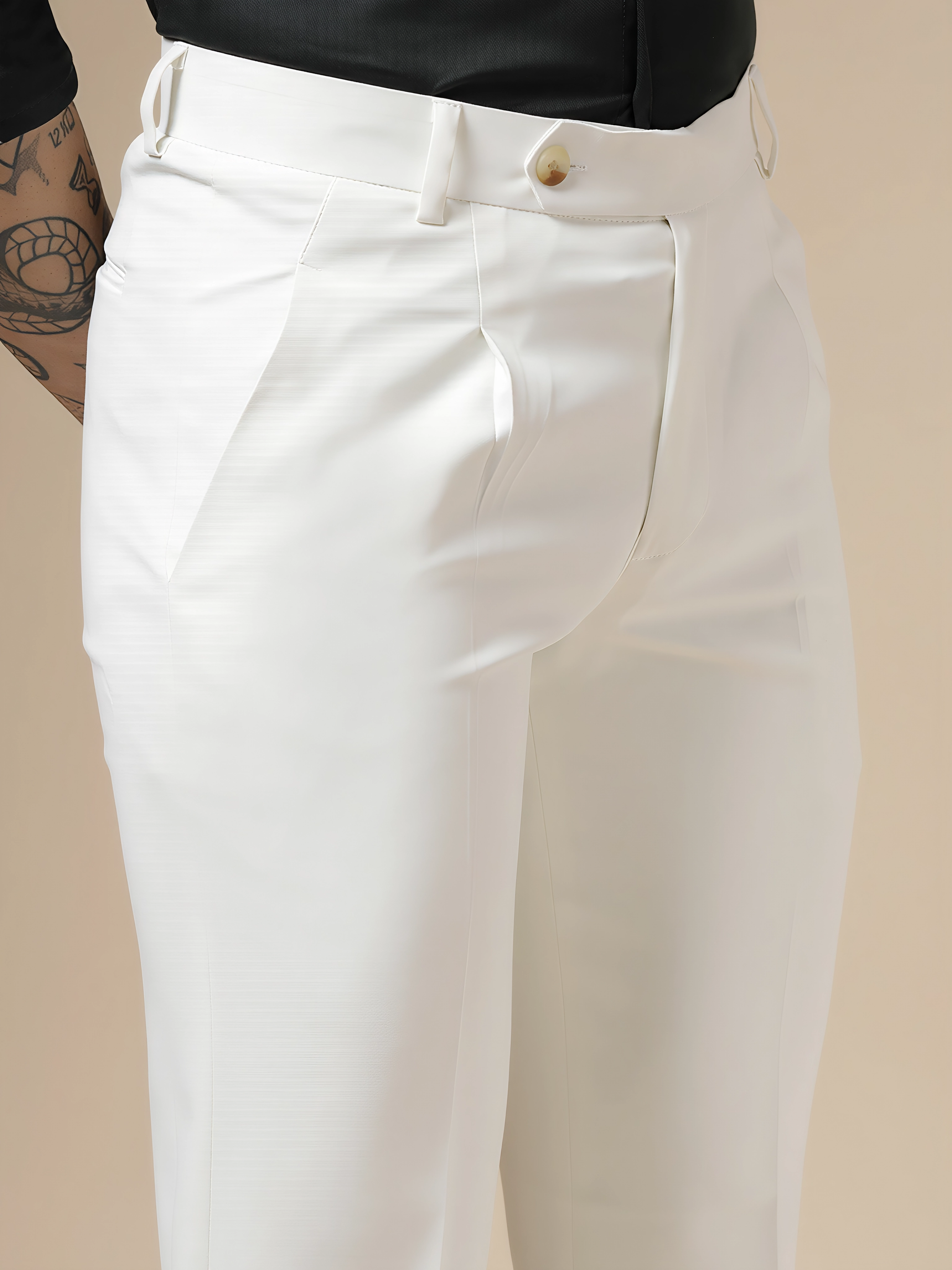 White Men Pleated Trouser by ITALIAN VEGA®
