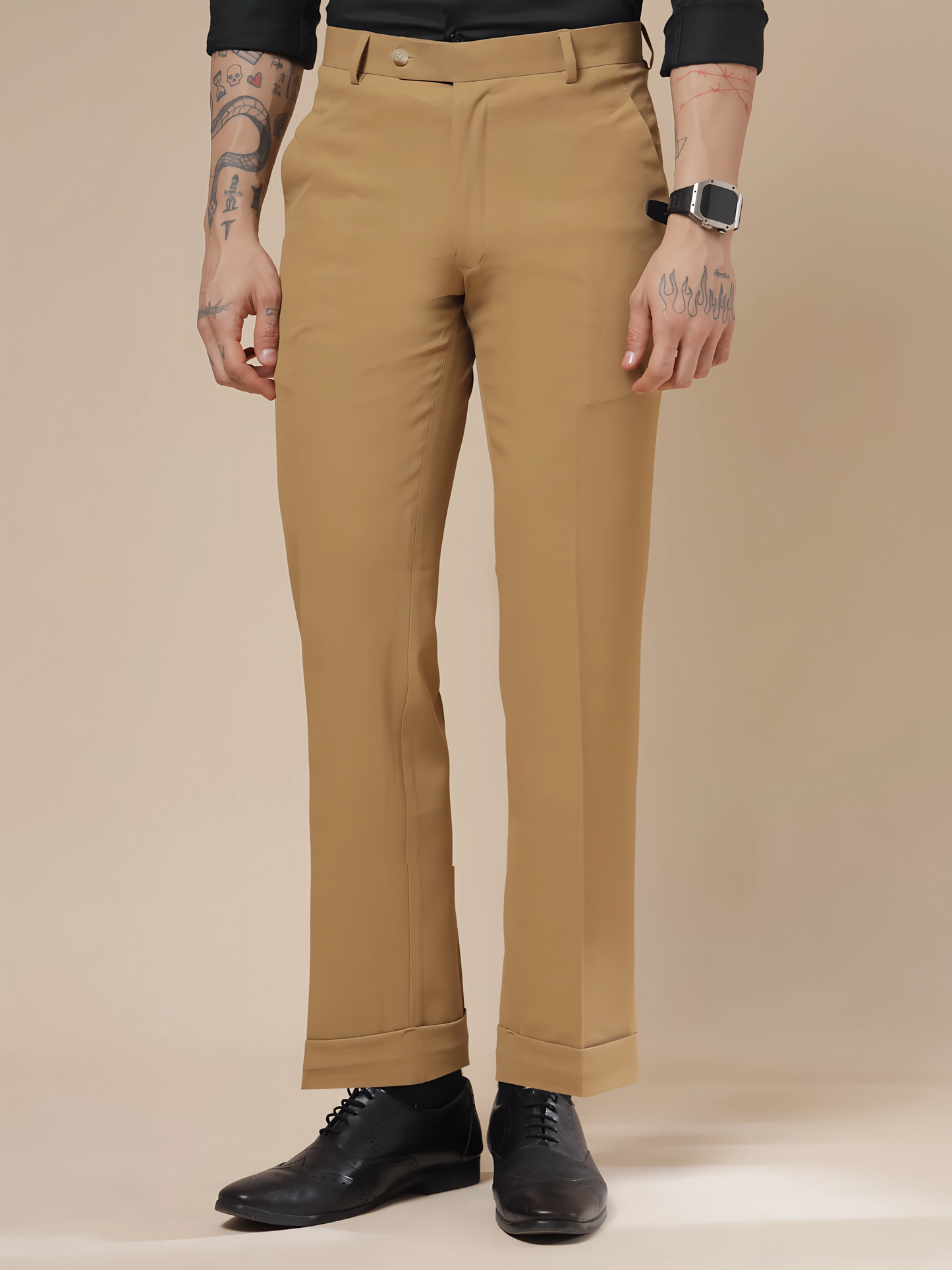 Italian Vega Camel Beige Trouser Slim Fit