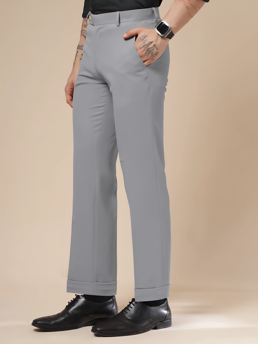 Italian Vega Royal Ash Grey Trouser Slim Fit