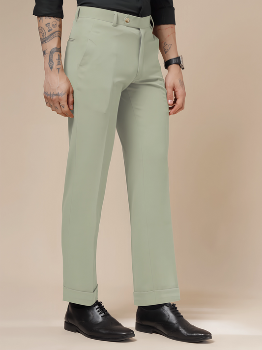 Italian Vega Lime Beige Trouser Slim Fit