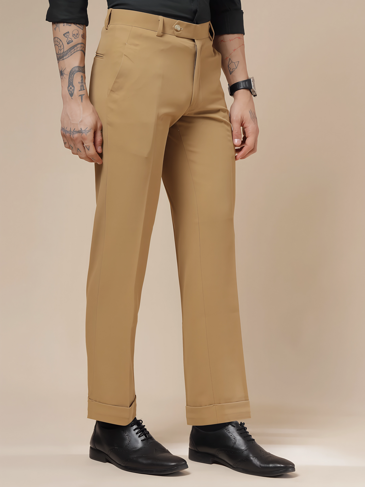 Italian Vega Camel Beige Trouser Slim Fit