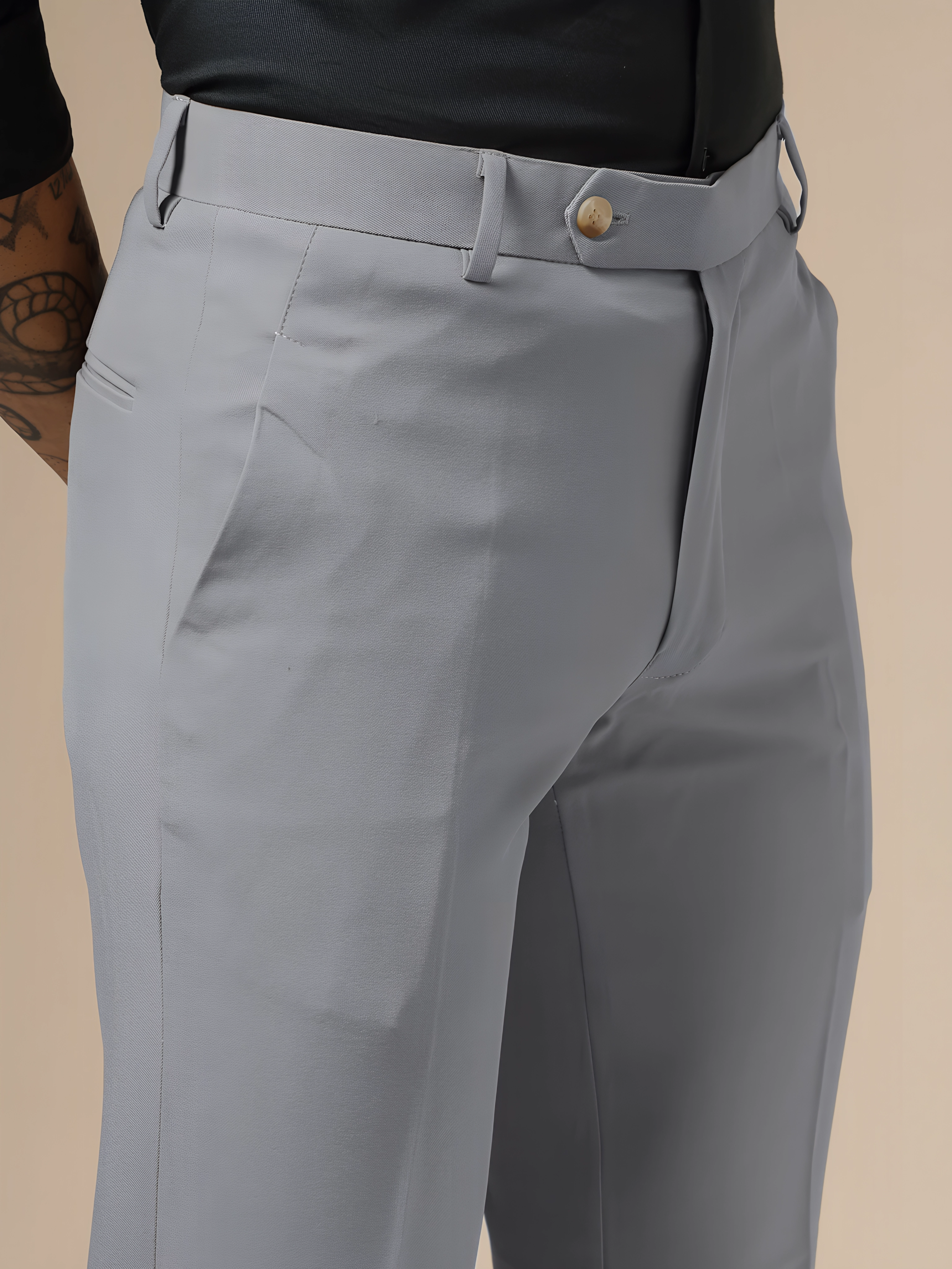 Italian Vega Royal Ash Grey Trouser Slim Fit | ITALIAN VEGA®