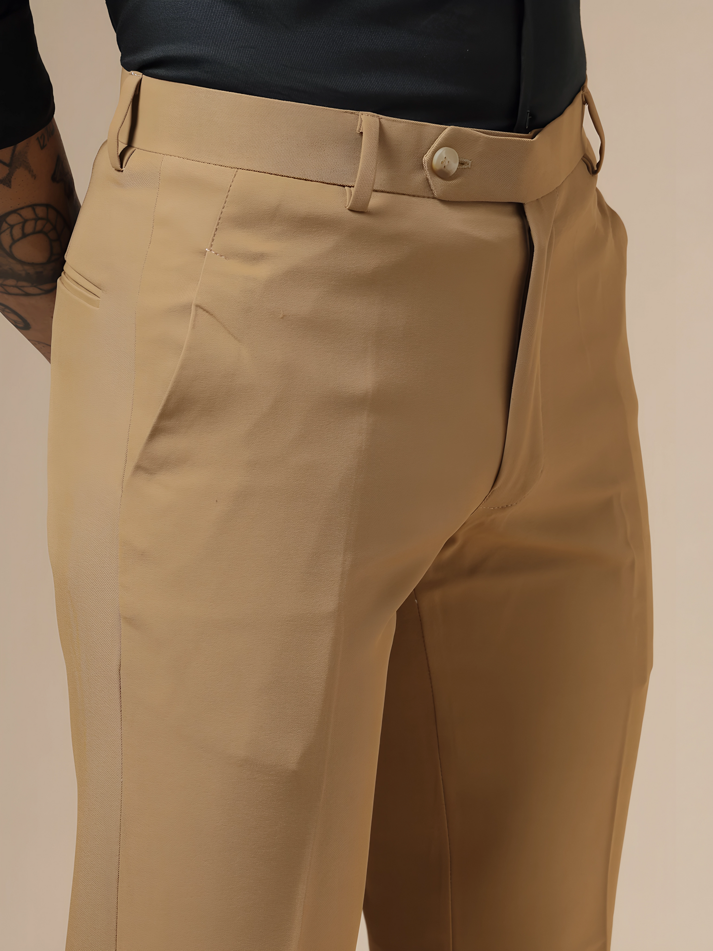 Italian Vega Camel Beige Trouser Slim Fit