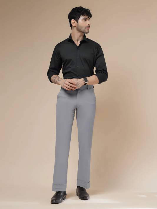 Italian Vega Royal Ash Grey Trouser Slim Fit