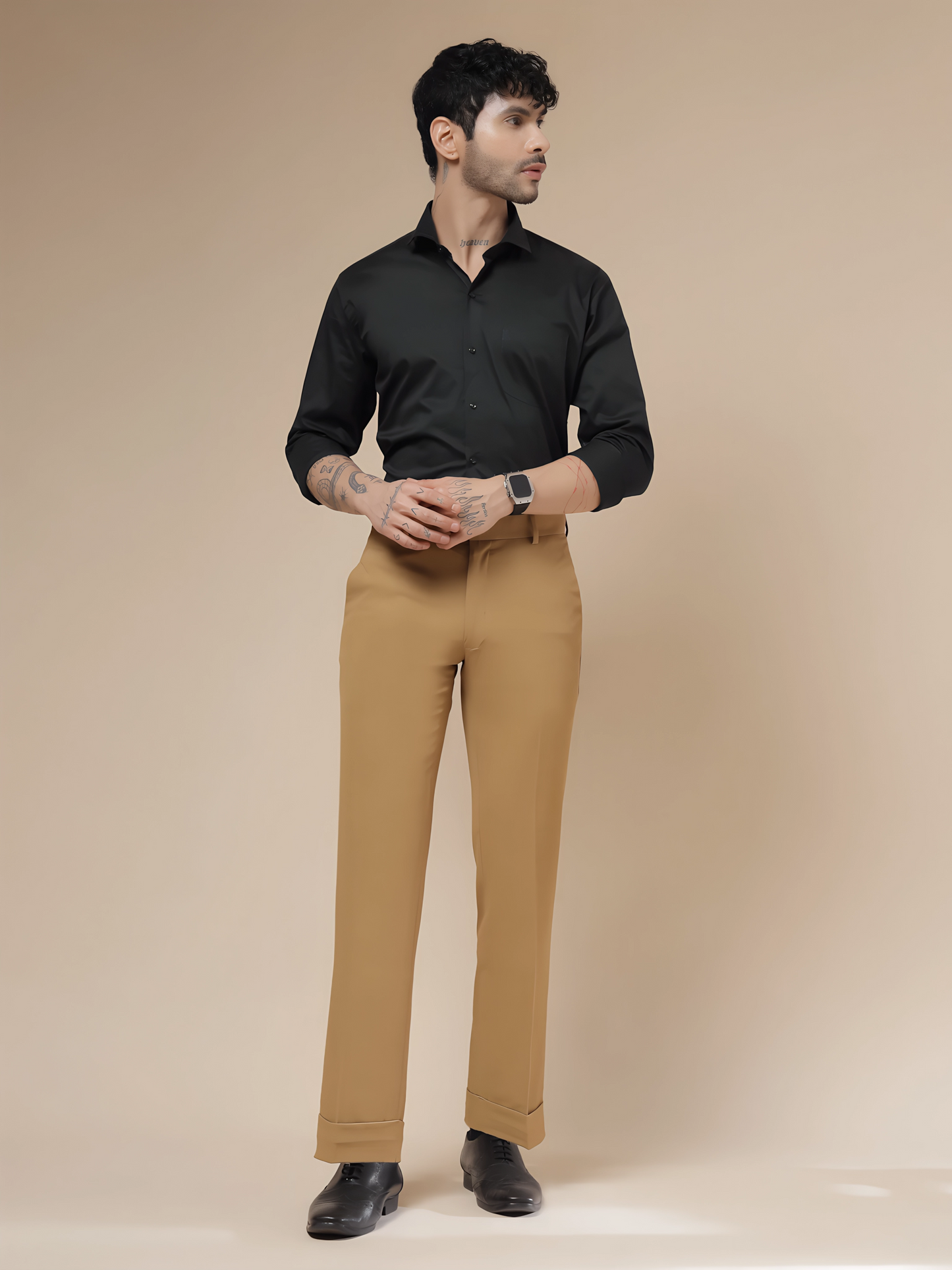 Italian Vega Camel Beige Trouser Slim Fit