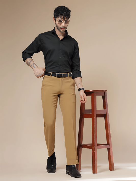Italian Vega Camel Beige Trouser Slim Fit