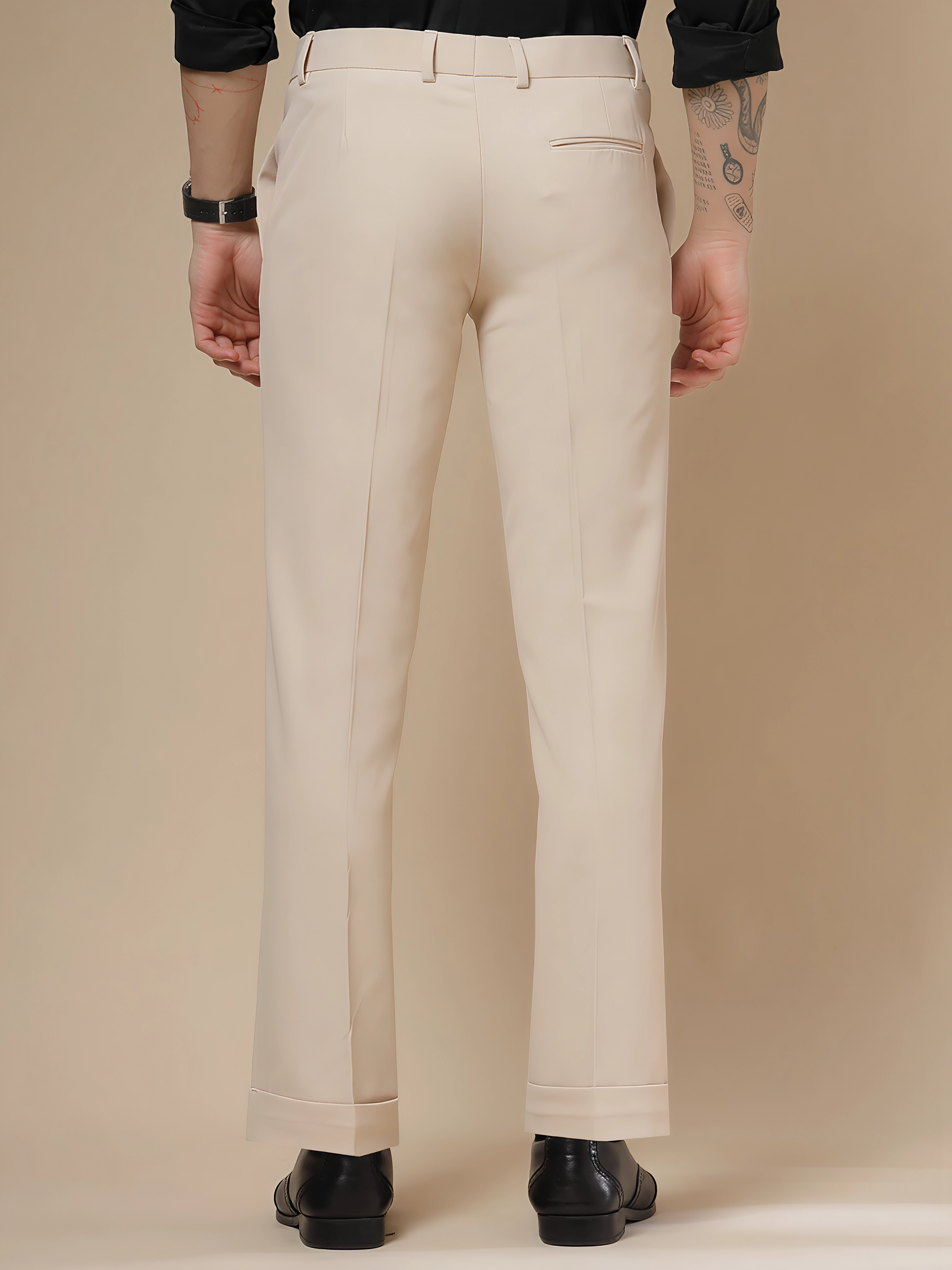 Beige Men Formal Pants by ITALIAN VEGA®