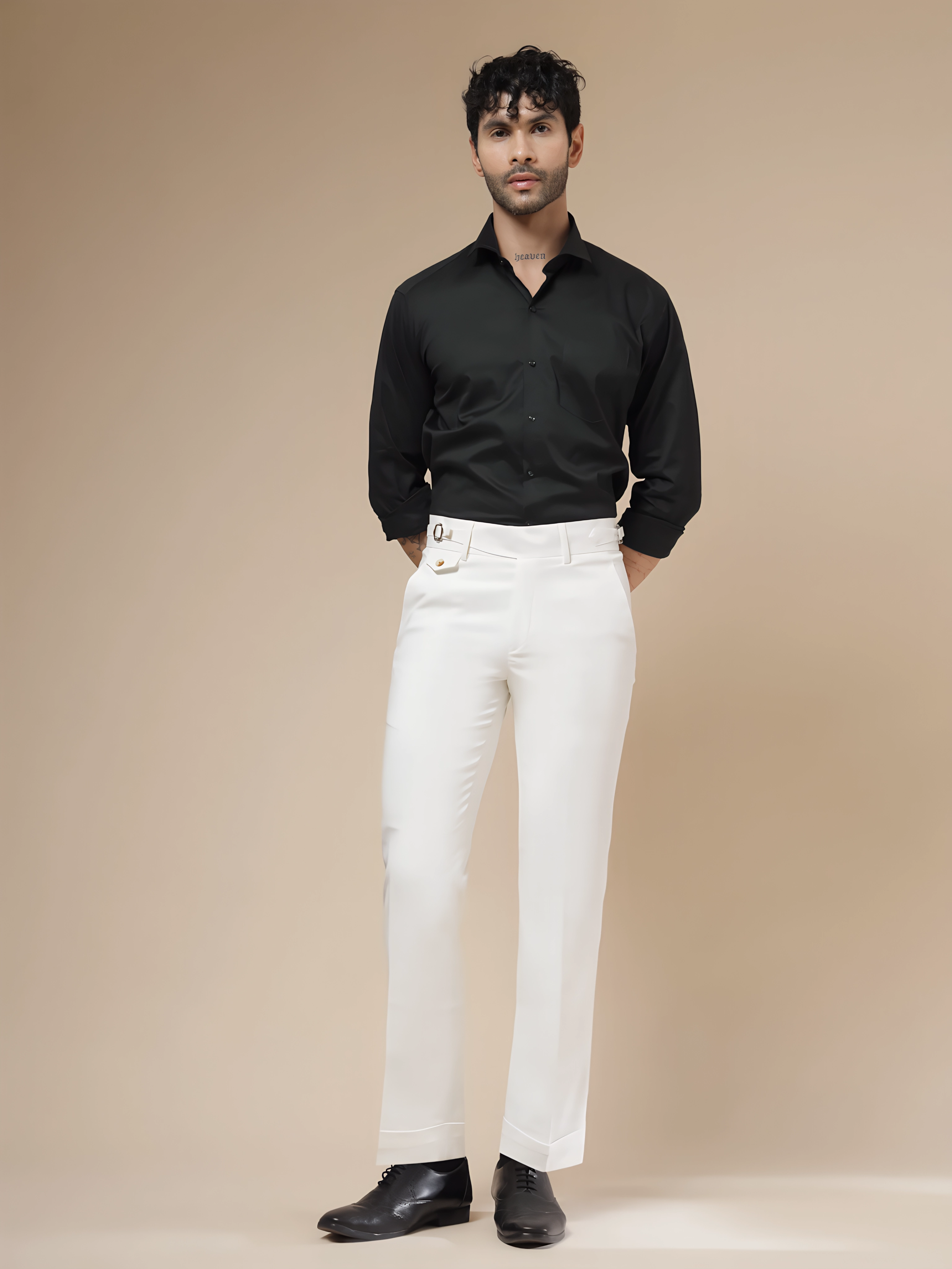 White Single Buckle Gurkha Pants by ITALIAN VEGA®