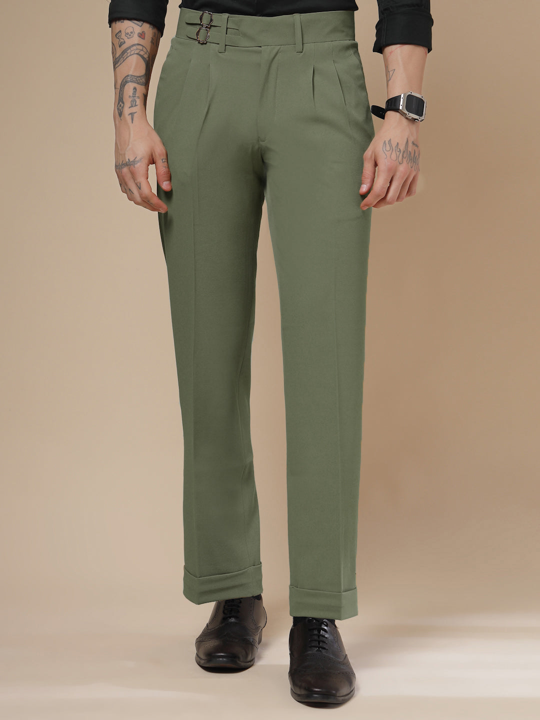 Pebble Double Buckle Formal Gurkha Pants by ITALIAN VEGA®
