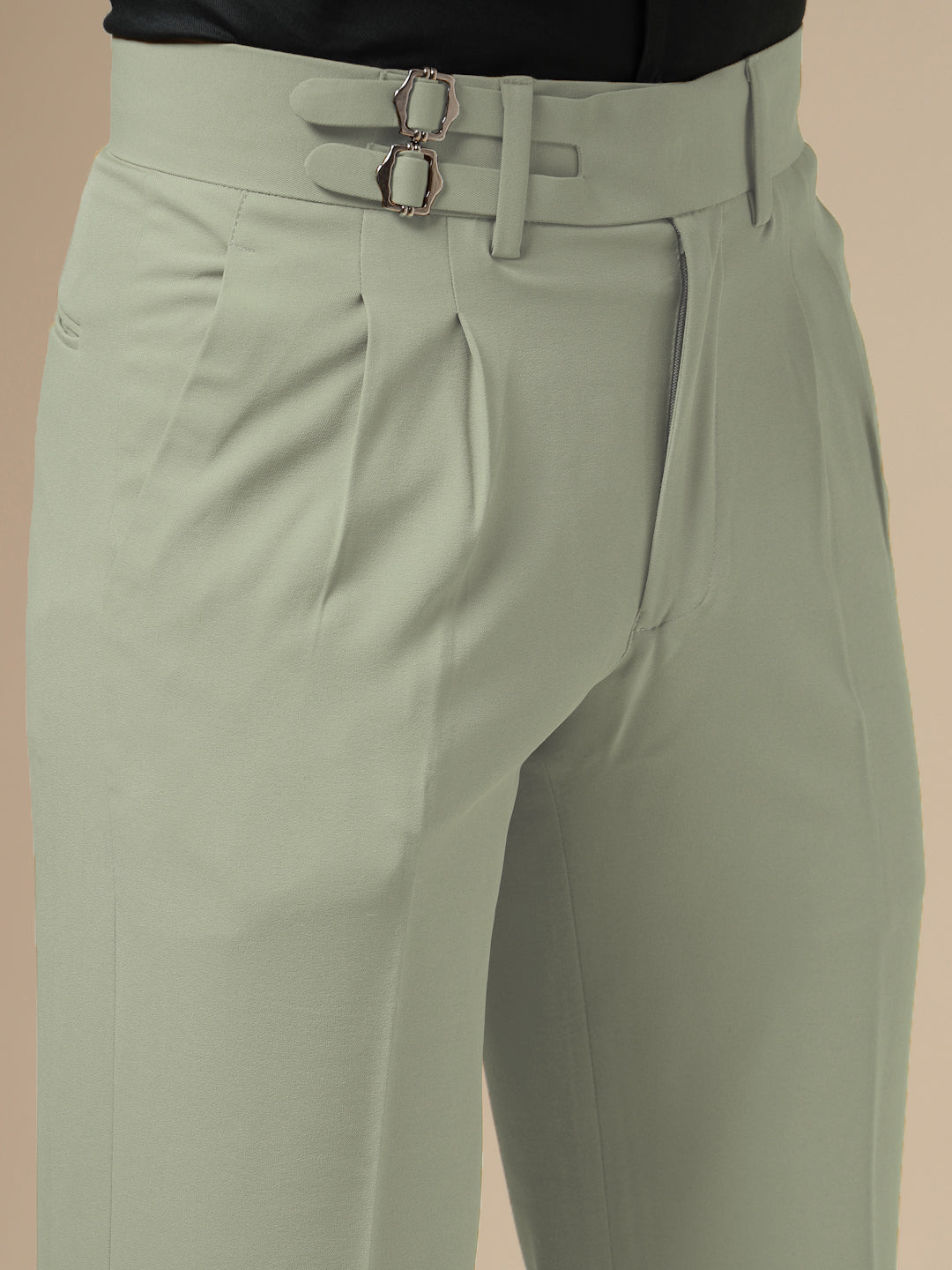 Lime Double Buckle Gurkha Pants