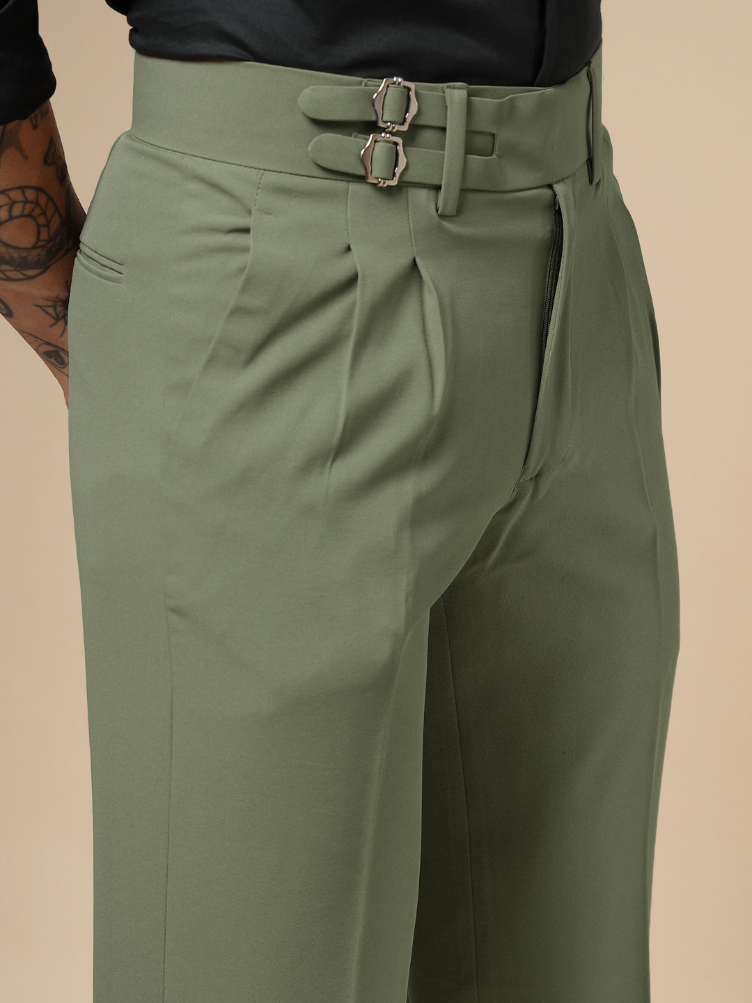 Pebble Double Buckle Formal Gurkha Pants by ITALIAN VEGA®