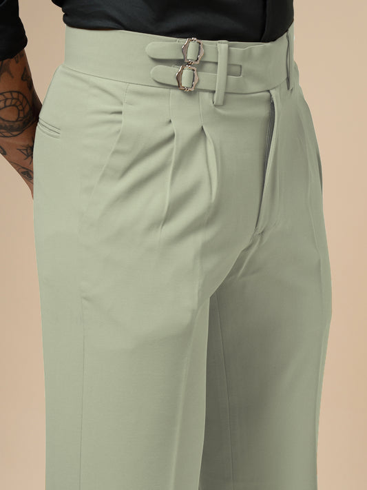 Lime Double Buckle Gurkha Pants