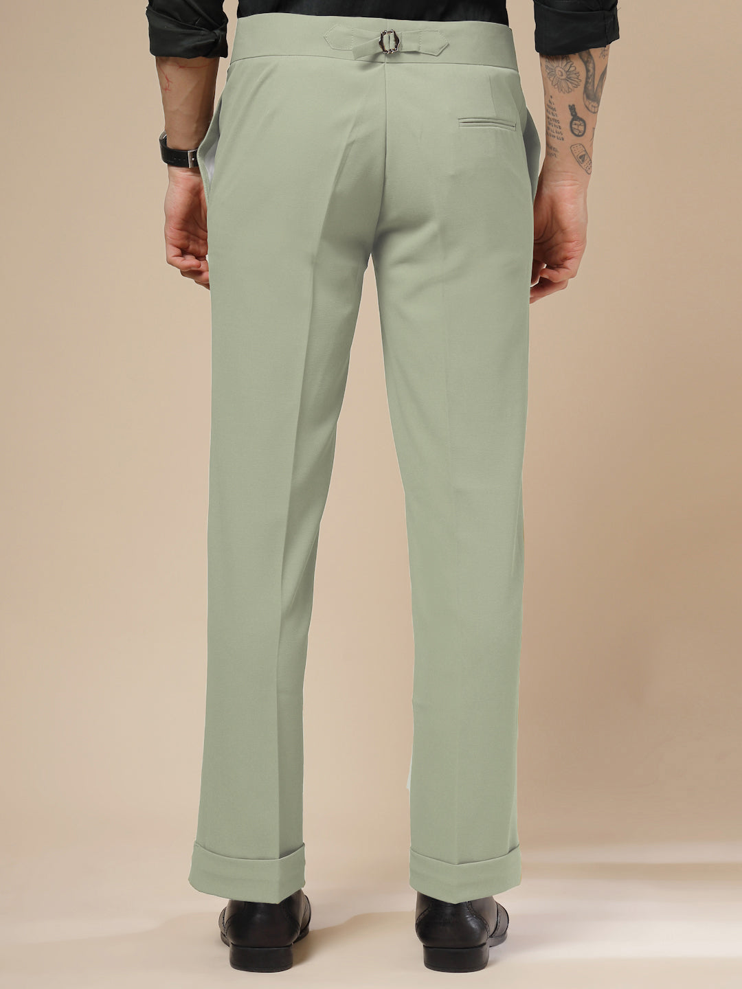 Lime Double Buckle Gurkha Pants