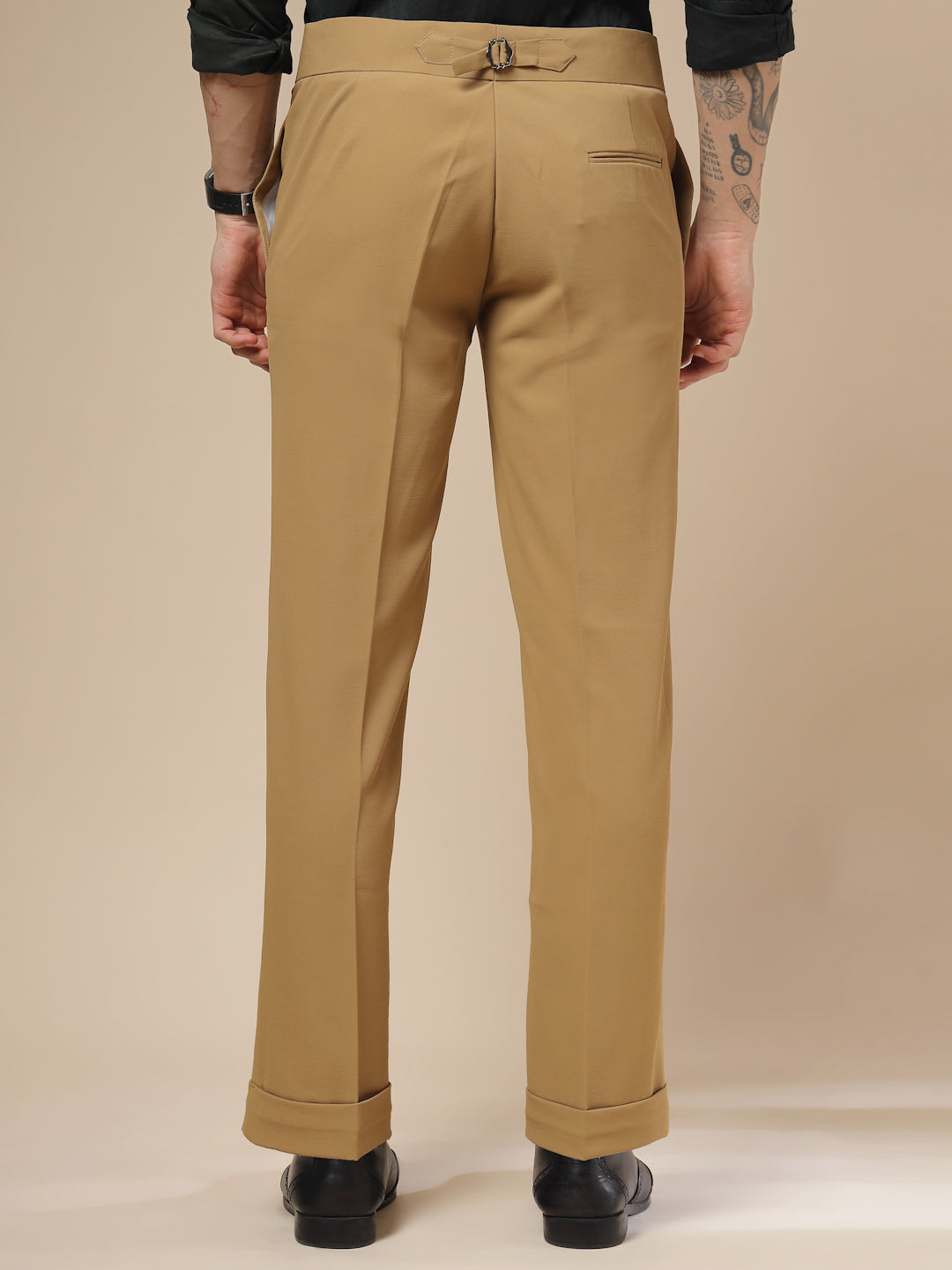 Camel Double Buckle Gurkha Pants