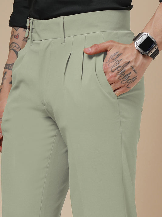 Lime Double Buckle Gurkha Pants