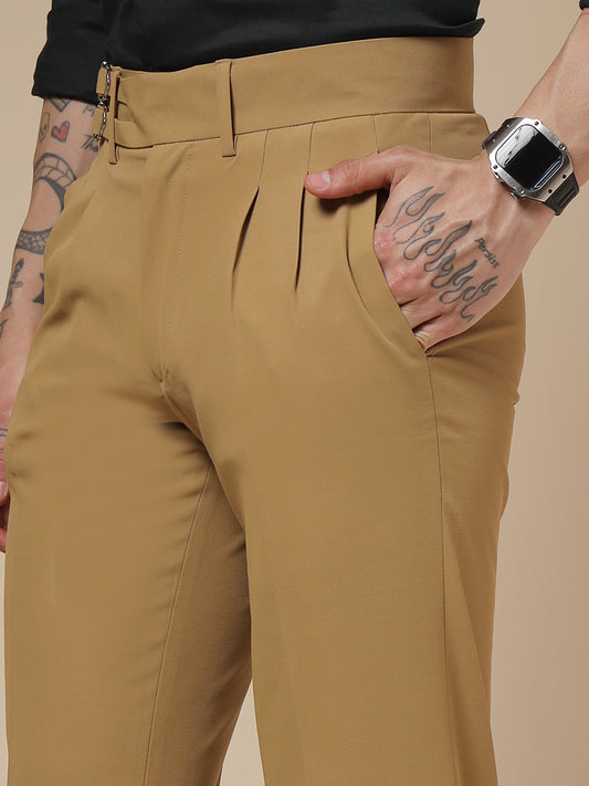 Camel Double Buckle Gurkha Pants