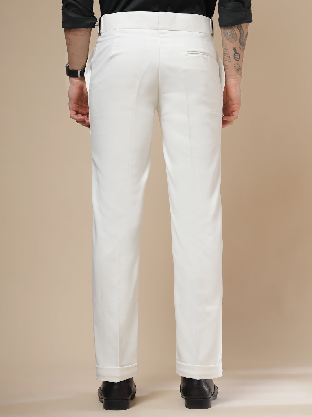 Frost White Classic Buckle Gurkha Pants by Italian Vega®