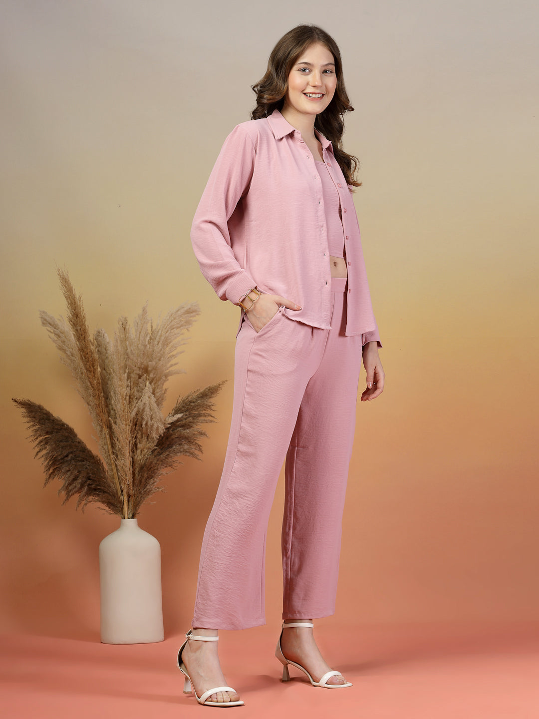 Imperial Shell Pink Trio Co-ord Set by Italian Vega