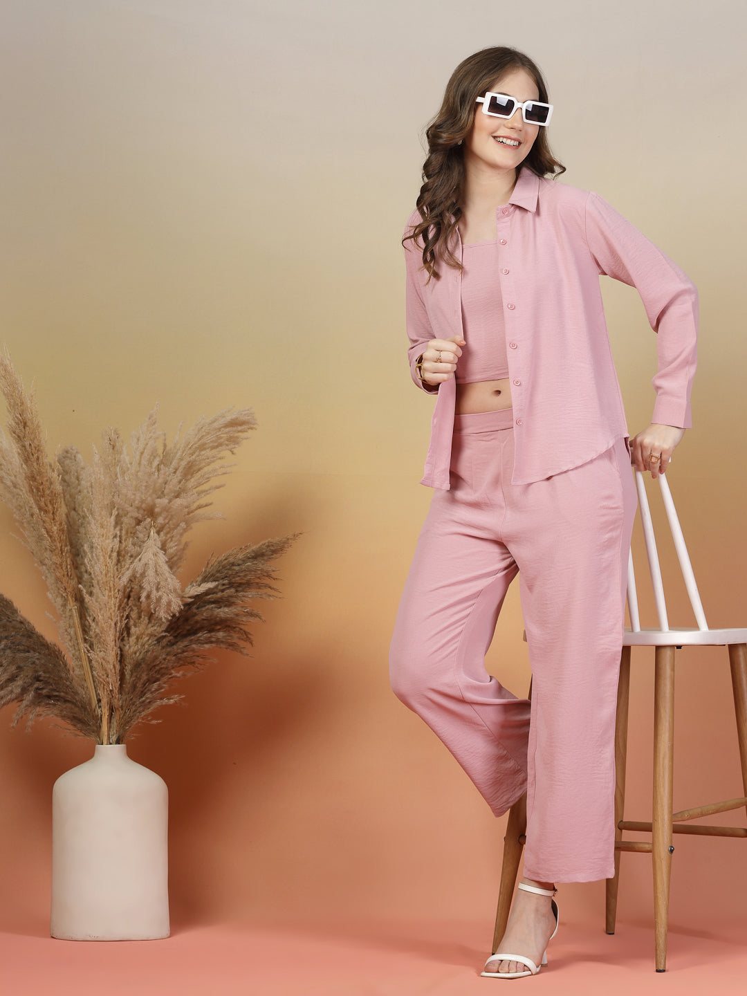 Imperial Shell Pink Trio Co-ord Set by Italian Vega