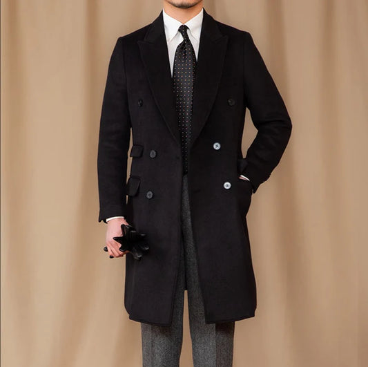 Kingsman Black Double Breasted Coat by Italian Vega®