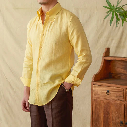 Italian Vega Firenze 100% Linen Button-Down Shirt