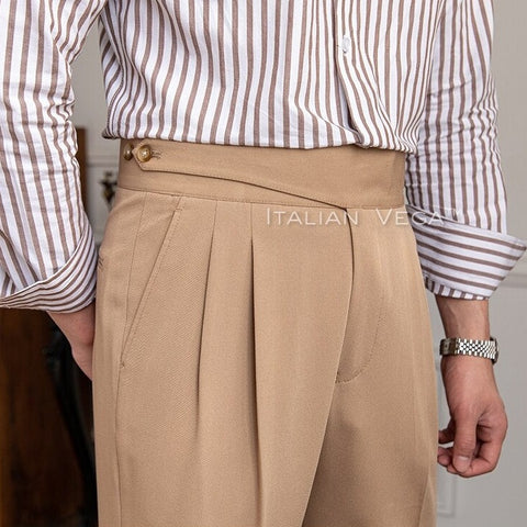 Biege Classic Buttoned Gurkha Pants by Italian Vega™