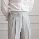 Ash Grey Classic Buckle Gurkha Pants by Italian Vega®