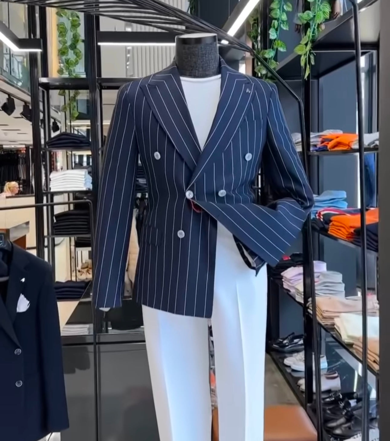 Navy striped Double Breasted Blazer by Italian Vega (Special Edition)