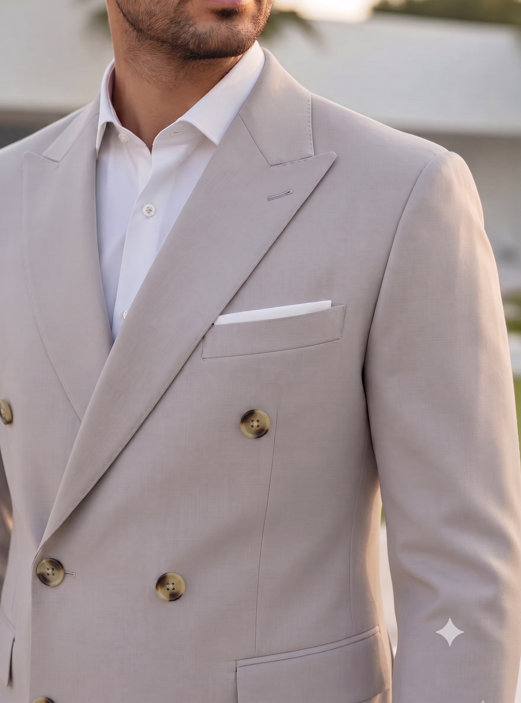 Ash Grey Double Breasted Blazer by Italian Vega®
